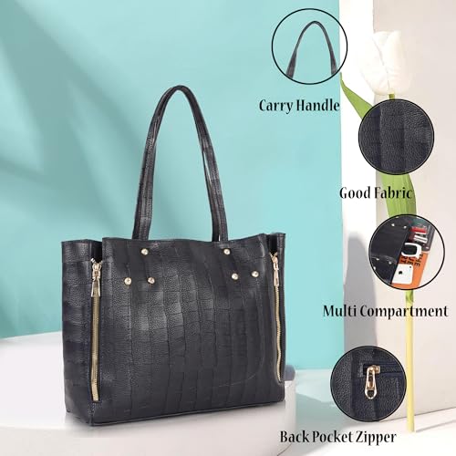 Image of DANIEL CLARK Crocodile Pattern Tote Bag for Womens, Big Purses And Handbag Ladies Big Shoulder Bag