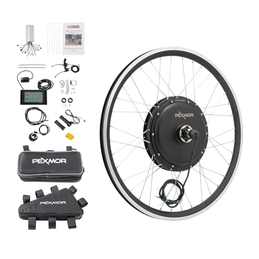 PEXMOR Electric Bike Conversion Kit, 48V 1200W 26" Front Wheel E-Bike Conversion Kit, Ebike Hub Motor Kit Upgrade 3 Mode Controller w/PAS/LCD Display/Twist Throttle Electric Bicycle Ebike Kit