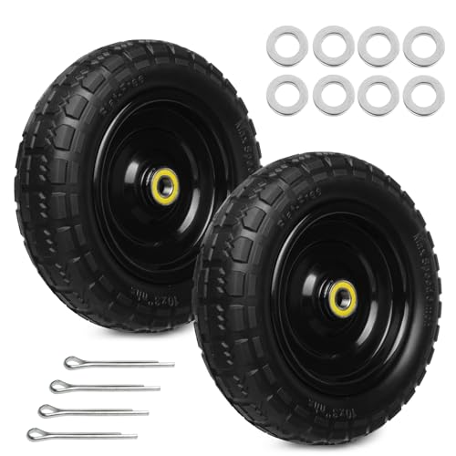 13 Inch Solid Rubber Tires 4.00-6 Tire Flat Free with 5/8 Bearings 2.17 Offset Hub for for GOR Garden Carts Garden Wagon Carts Trolleys Hand Trucks and Utility Cart(2 Pack)