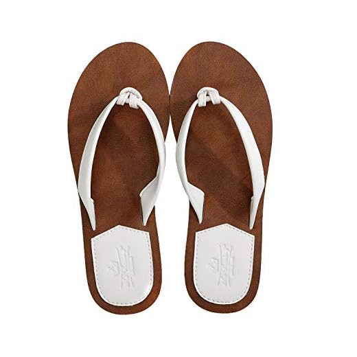 AX BOXING Infradito Donna Ciabatte Chic Semplice PU Pelle Sandali Estivi Leggero Morbido Piscina Spiaggia Interno ed Esterno Taglia 36-41 (Bianca, Numeric_37)