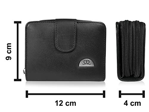 Quenchy London Ladies RFID Blocking Leather Purse - Multi Debit or Credit Card Spaces and Pockets with Zipped Closure - Zip Around Coins Section - (QL330QAX Boxed) - Image 8