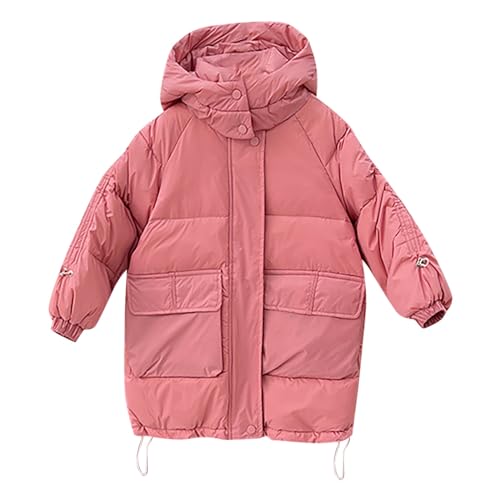 Toddler Kids Boys Girls Long Sleeve Big Pockets Solid Colour Zip Down Jacket Hat Removable 2023 New down Jacket