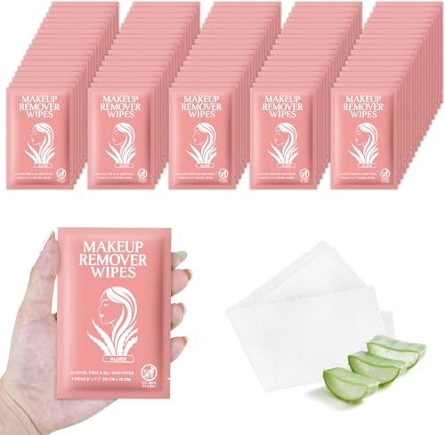 Makeup Remover Wipes Individually Wrapped Facial Cleansing Towelettes Bulk, Disposable
