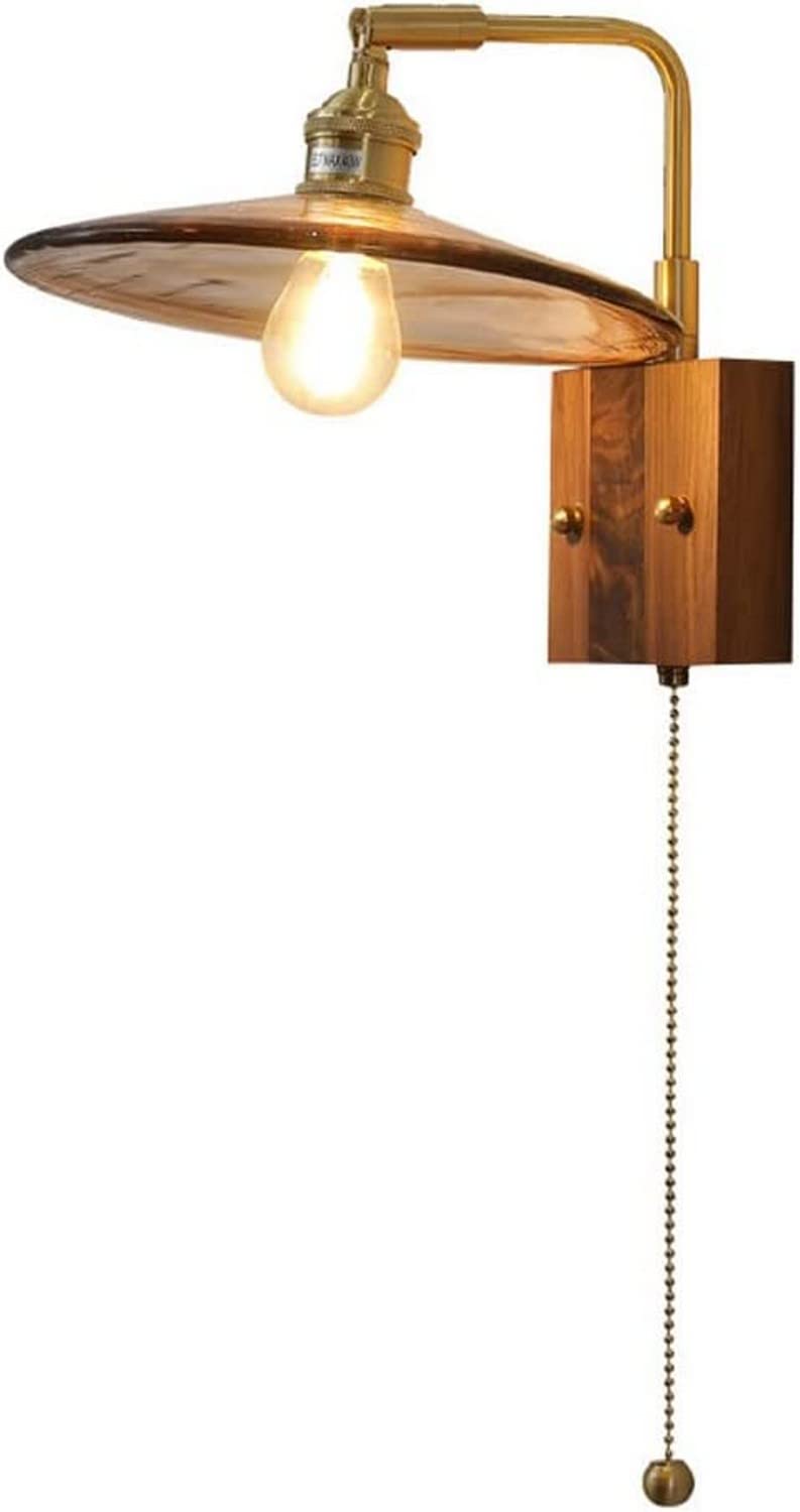 Aplique de pared E27 ajustable de latón cepillado interior y lámpara de madera 8