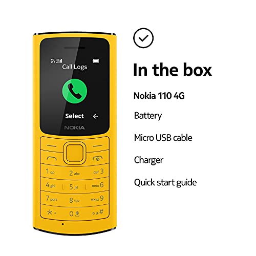 Image of (Refurbished) Nokia 110 4G with Volte HD Calls, Up to 32GB External Memory, FM Radio (Wired & Wireless Dual Mode), Games, Torch | Yellow