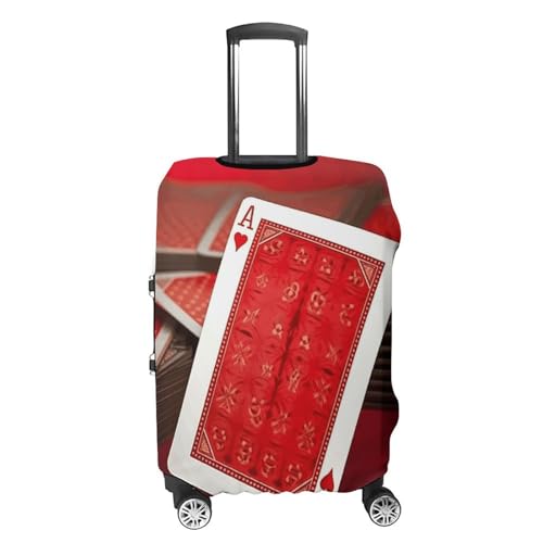 Luggage Cover Dustproof Anti-scratch Suitcase Cover Elastic Travel Suitcase Protector Red Background Playing Cards Washable Baggage Case Luggage Sleeves Fits 18-32 Inch Luggage4