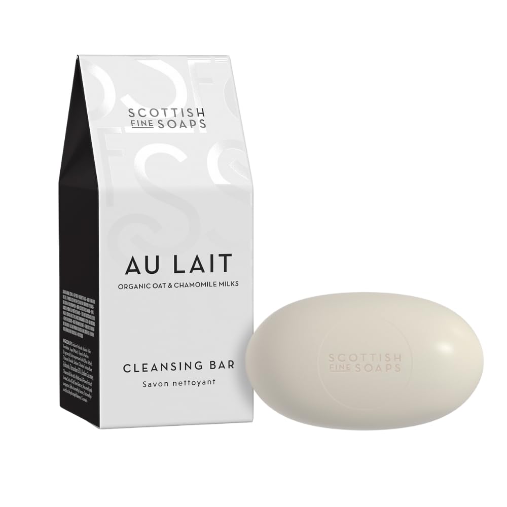 Scottish Fine Soaps Au Lait Cleansing Bar 100g – Hydrating Soap Bar with Milk Extracts and Shea Butter
