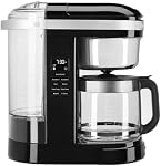 KitchenAid 12 Cup Drip Coffee Maker with Spiral Showerhead and Programmable Warming Plate, Onyx Black, KCM1209OB