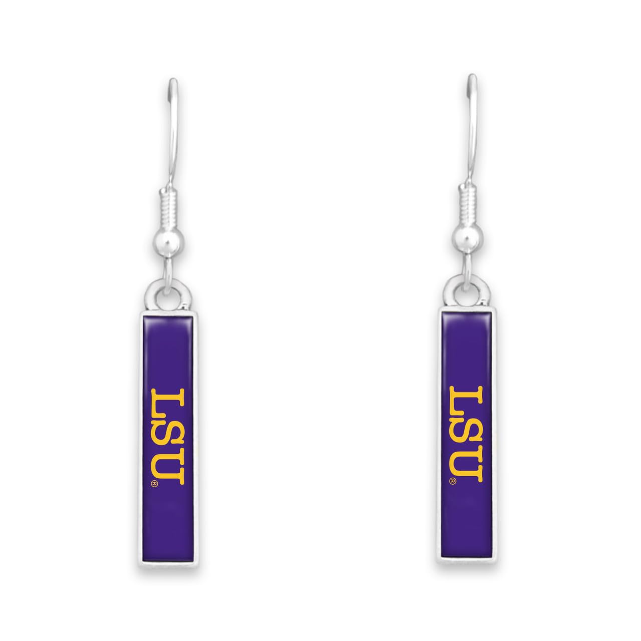 From the Heart LSU Tigers Nameplate Earrings Silver Jewelry Gift