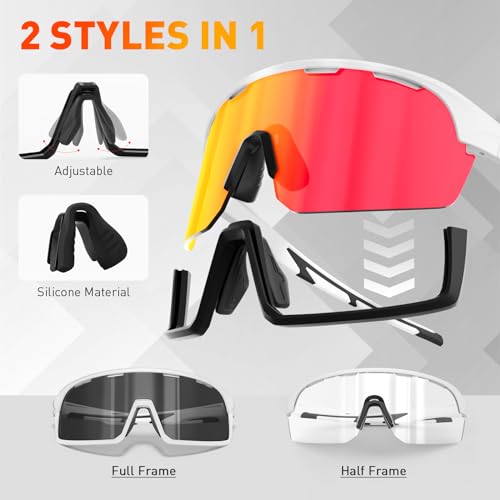 SCVCN Cycling Glasses Men Women Mountain Bike Sunglasses Polarized Sports MTB Triathlon Bicycle Running Golf — view 3
