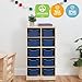 ECR4Kids 10 Cubby Tray Cabinet with Scoop Front Storage Bins, 5x2, Classroom Furniture, Navy