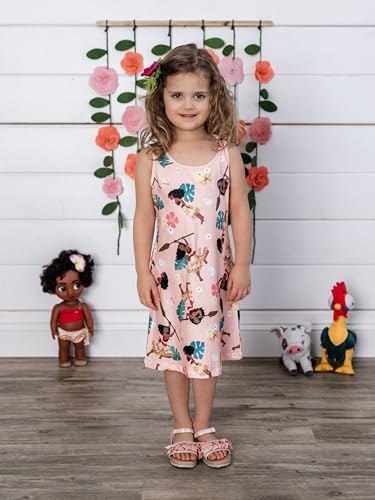 Image of Disney Stitch Princess Frozen Elsa Minnie Mouse Girls Tank Dress Sleeveless A-Line Sundress Summer Beach Clothes 2-9 Years