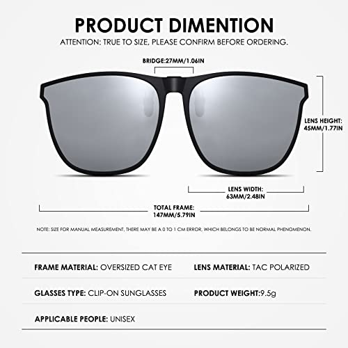 Polarized Clip on Sunglasses over Prescription Glasses Flip up Clip-on for Men Women, UV 400 Driving Glasses2