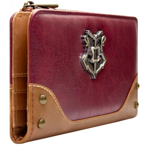 PocketGear Harry Mágico Potter Escuela de Hechicería & Magia Cartera Clutch Bolsillo para Monedas, Titular de DNI & Tarjetas, Rojo