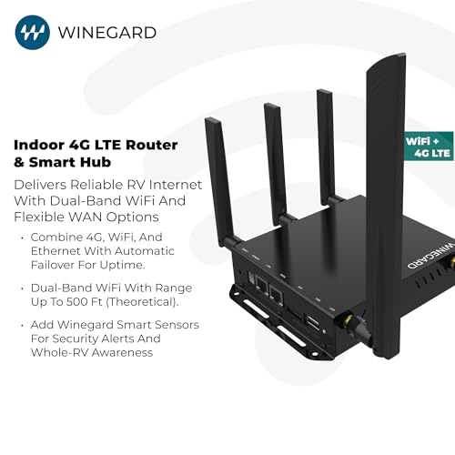 Image of Winegard Basestation BS-4G01 4G Indoor Router - Dual Band Wi-Fi 802.11ac 4G LTE Backup Ethernet Starlink Compatible - WiFi Router for RV Connectivity