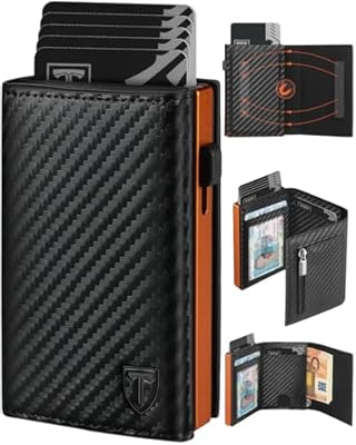 TEEHON Carteras para Hombre, Tarjetero Hombre con Bloqueo RFID Magnético, Fibra de Carbon Cartera con Monedero & Compartimentos para Billetes & Ventana ID (Clásico, Negro Naranja) | Ya disponible en tu tienda friki favorita! En mundofriki.es! TEEHON Carteras para Hombre, Tarjetero Hombre con Bloqueo RFID Magnético, Fibra de Carbon Cartera con Monedero & Compartimentos para Billetes & Ventana ID (Clásico, Negro Naranja) | Ya disponible en tu tienda friki favorita! En mundofriki.es!