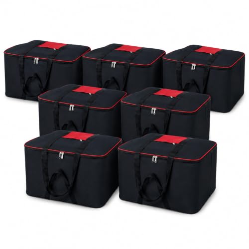 Image of Storage Bags for Blanket, Clothes, Toys and Bed Sheet Cover Bag - Underbed Large Size Black Cover Bags (Pack of 7, 54 x 46 x 28 cm)