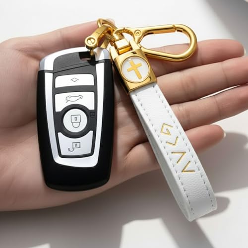 Image of Christian Cross Leather Keychain for Men - Christian Gift for Dad Husband Son