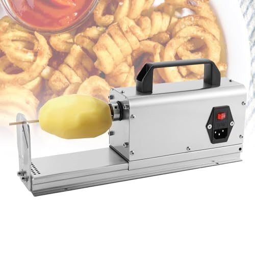 VNATWGOO Commercial Tornado Potato Cutter, Electric Potato Cutting Twister Machine, 3 Shape Modes for Curly Fries Potato Twist Hot Dog