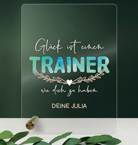 Personalized Trainer Geschenk - Acryl Geburtstagsgeschenk für Fußball-Trainer und -Trainerinnen