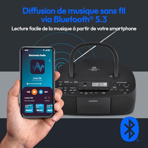 Radio CD K7 MEDION FM 2x3W RMS - vue 8