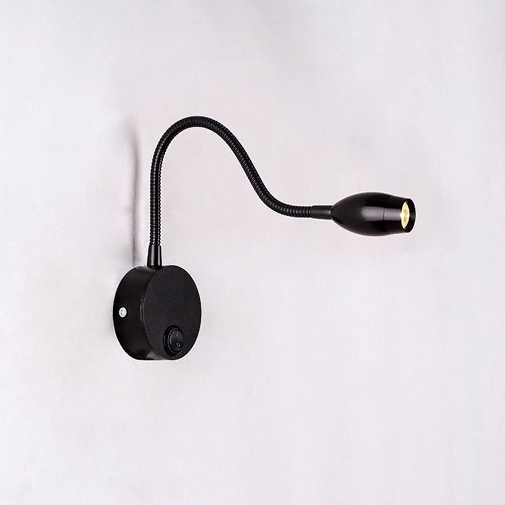 Applique per Camera da Letto Moderna Lampada da Comodino Europea a LED con Tubo Flessibile, faretto da Parete, faretto da banco, Illuminazione da Lettura, Luce a Striscia Semplice