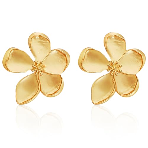 YIUWOD 1 Par Pendientes Dorados Mujer - Pendientes Dorados - Pendientes Dorados Grandes - Adecuado Para Combinar A Diario, Asistir A Fiestas, Cenas de Boda, Graduaciones Y Obsequios Bien Pensados