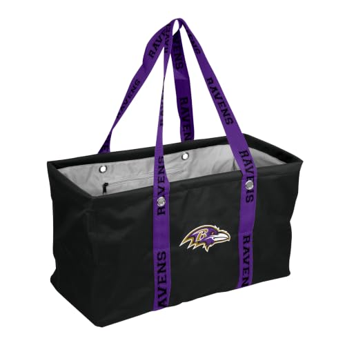 FANMATS NFL Baltimore Ravens Large Picnic Caddy Tote Bag — Digital Printed Straps | Polyester | Collapsible Design | Team Color