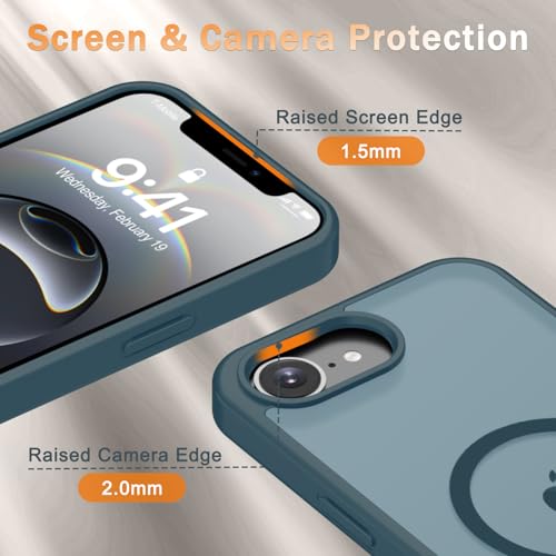Image of for iPhone 17e Case, iPhone 16e Case, Matte Magnetic Phone Cover [with 1 Screen Protector] [Support for MagSafe] [Shockproof Military Grade Protection] Translucent Frosted Back, Lavender Gray