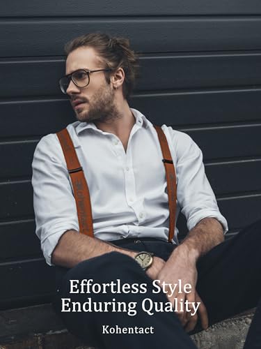 Image of Men's Industrial Strength Suspenders 2-Inch Wide X-Back Heavy Duty Braces Strong Metal Clips, Elastic Adjustable