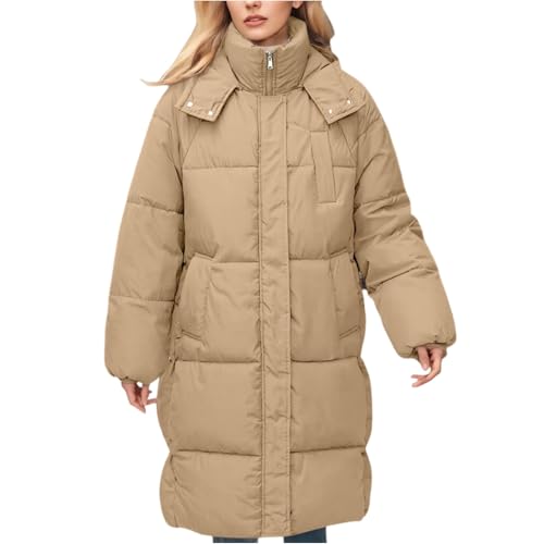 Doudoune femme style de rue veste longue cintrée manche longue unie gala business