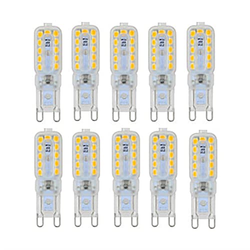 HHF iluminación del hogar, 1 0 unids AC 220V / 110V Mini G9 LED lámpara 5W luces de maíz LED de maíz luz de foco LED 200-38 0lm luz LED 360 grados(Cold White)