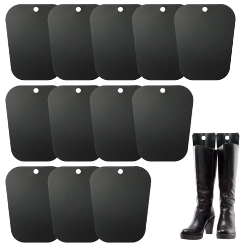 DASBET 12 PCS (6 Pairs) Boot Shapers for Tall Boots, 12 inch Reusable Boot Fillers & Stand Up Inserts, Tall Boot Inserts to Keep Shape, Prevent Bending & Creasing Black, 12 inch