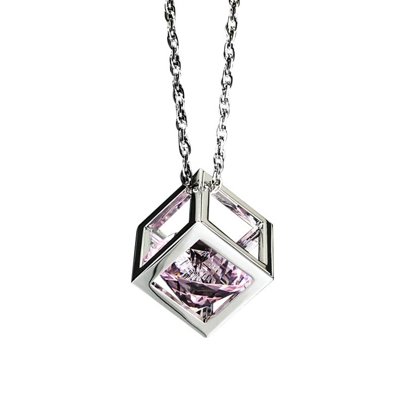 Jaffiust Diamond Cube Crystal Car Mirror Jewelry, Shiny Mirror Car Accessories Ladies Men, Car Pendants, Cute Car Interior Decorations Car Mirror Accessories (Pink)