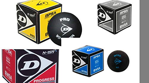 DUNLOP MIXPACKUNG Squashbälle 4Stück Blau Gelb Rot Squasbhall - Image 3