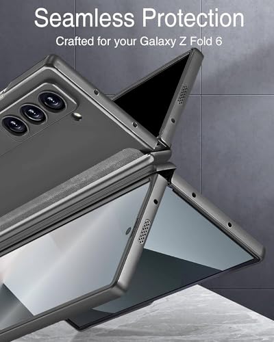 Image of Kapa Magnetic Hinge with Inbuilt Stand Case for Samsung Galaxy Z Fold 6 | Shockproof Stand Hybrid Bumper Back Cover (Grey)