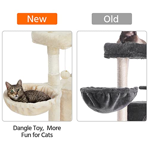 Casa para gatos multi-niveles beige 17x17x42 pulg miniatura 6