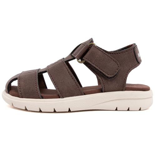 Nautica Toddler Boys Sailboat Closed Toe Adjustable Hook and Loop Outdoor Summer Fisherman Sandals Jikkel T-Chocolate, Size 11 - image 2