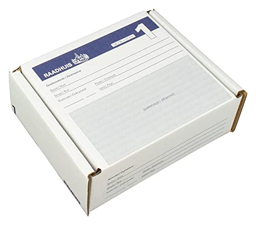 Raadhuis Mail-Box Versandschachtel, Format 1: 146x131x56mm, 5 Stück Faltkarton für versand mit GLS, DPD, DHL RD-351118-5 Cover