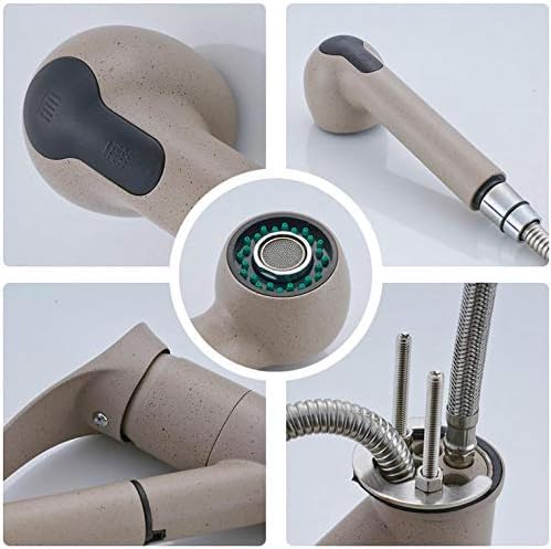 Grifos de Cocina extraíbles y giratorios de 360 Grados, Grifo de Cocina ahorrador de Agua, Mezclador de grúa Pulida de latón, Grifo de Agua Caliente y fría.