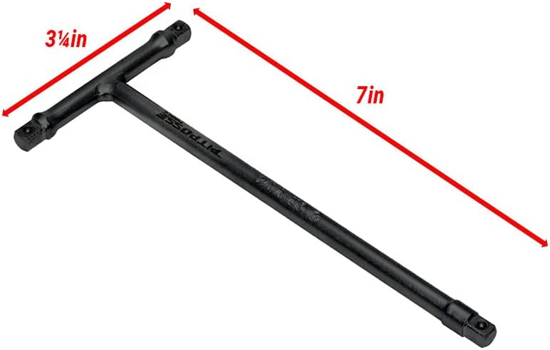 Pit Posse PP2587 3-Way T-Handle Wrench Removable 8mm 10mm 12mm Sockets