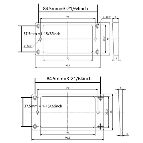 Humbucker Pickup Ring Chenjin 1Set Black Plastic Curved Bottom Humbucker Mounting Pickup Rings Bridge And Neck Pickups Cover Frame Replacement #TOP2