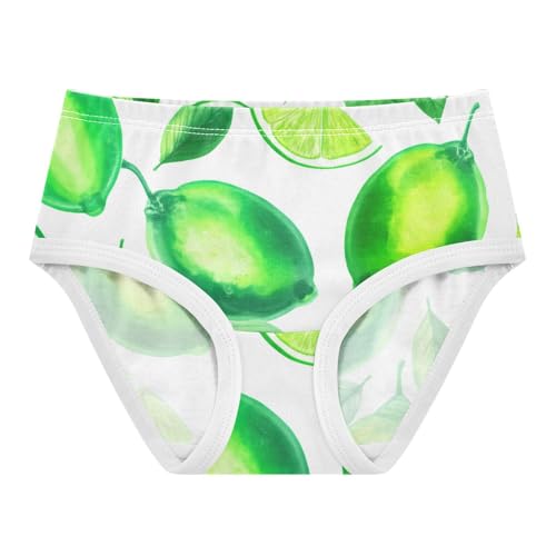 Cotton Toddler Girls Underwear Lemon Watercolor Limes Green Panties Little Girl Personalized Undies Kids Briefs 2t