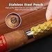 Phoelux Cigar Punch Multitool 4-in-1 Cigar Draw Enhancer Tool, Twin Needle, Retractable and Screw Out Cigar Double End Punch-2 Size Blades Cigar Hole Opener with Gift Box (Gold)