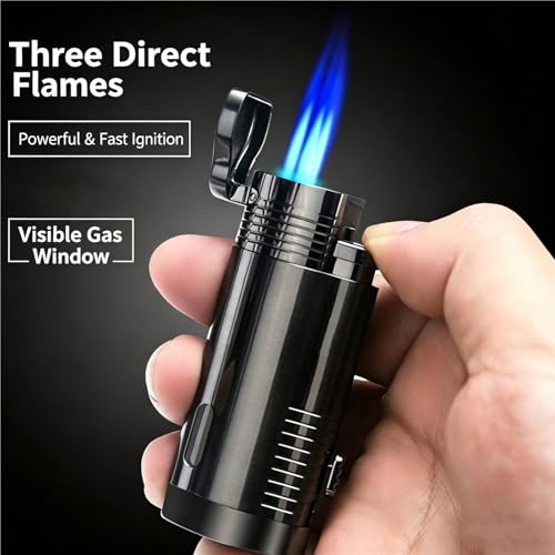 Encendedor de tres llamas recargable para camping y emergencias 3