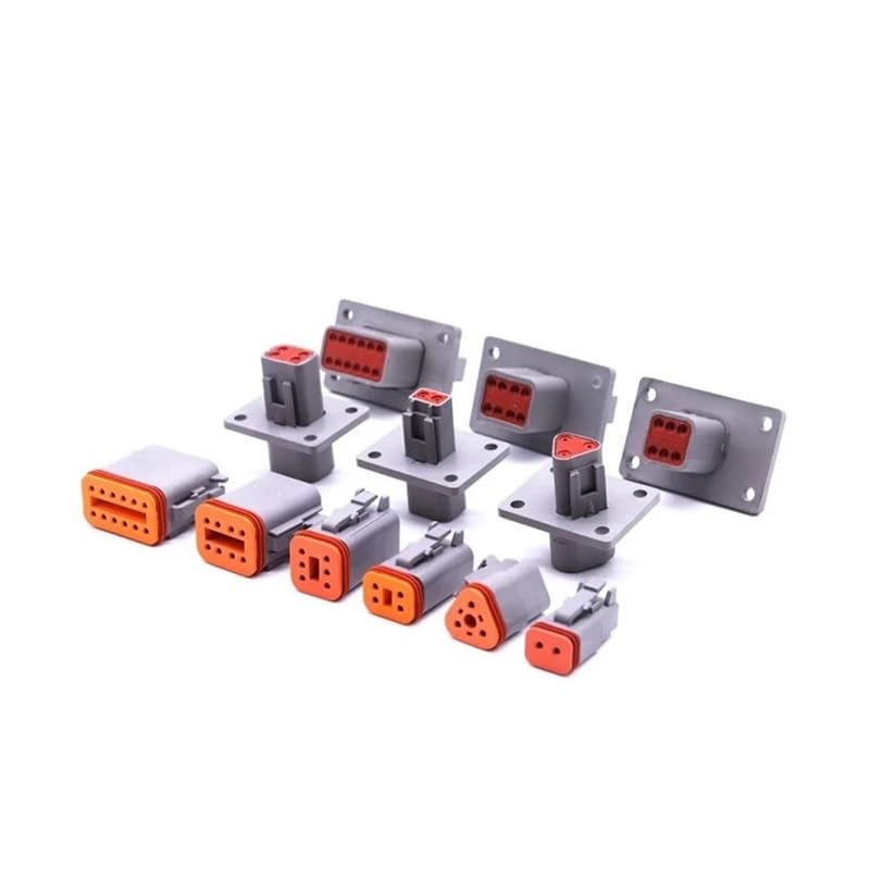 DT04-4P-L012 Type Waterproof Automotive Connector 2P/3P/4P/6P/8P/12P Butt Harness Socket Terminal(Black,5 Sets)