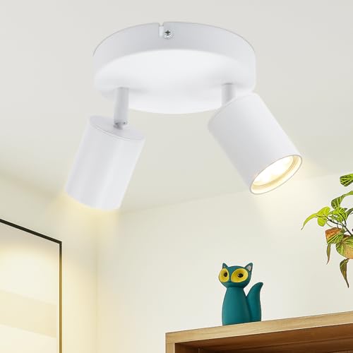 Homefire LED Deckenstrahler Deckenlampe - 2 Flammig GU10 Weiß Deckenleuchte 350° Schwenkbar Strahler Spots Innen Deckenspot flurlampe für Wohnzimmer Küche Schlafzimmer Ohne Leuchtmittel Homefire LED Deckenstrahler Deckenlampe - 2 Flammig GU10 Weiß Deckenleuchte 350° Schwenkbar Strahler Spots Innen Deckenspot flurlampe für Wohnzimmer Küche Schlafzimmer Ohne Leuchtmittel