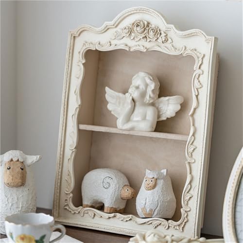 Gilubfckin Vintage Wall Cabinet, Rustic Small Wall Mount Display Shelf