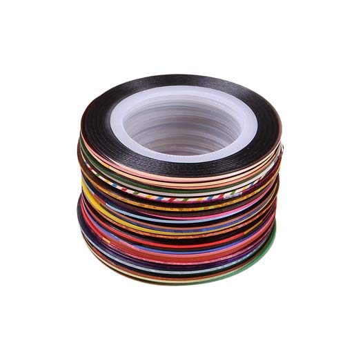 J Shop 30pcs de couleur mixte ongles bandes décalcomanies feuille conseils bande ligne pour bricolage 3D Nail Art conseils décorations ongles feuille décalcomanies