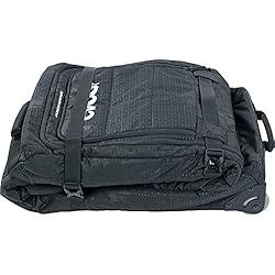 Patines Con Ruedas Intercambiables EVOC Snow Gear Roller Bolsa de esquí y Snowboard (Acolchada, Plegable, para 3-4 Pares de esquís o 2 Snowboards, Ruedas de patín Intercambiables, con Compartimento para avalanchas, tamaño: XL), Negro